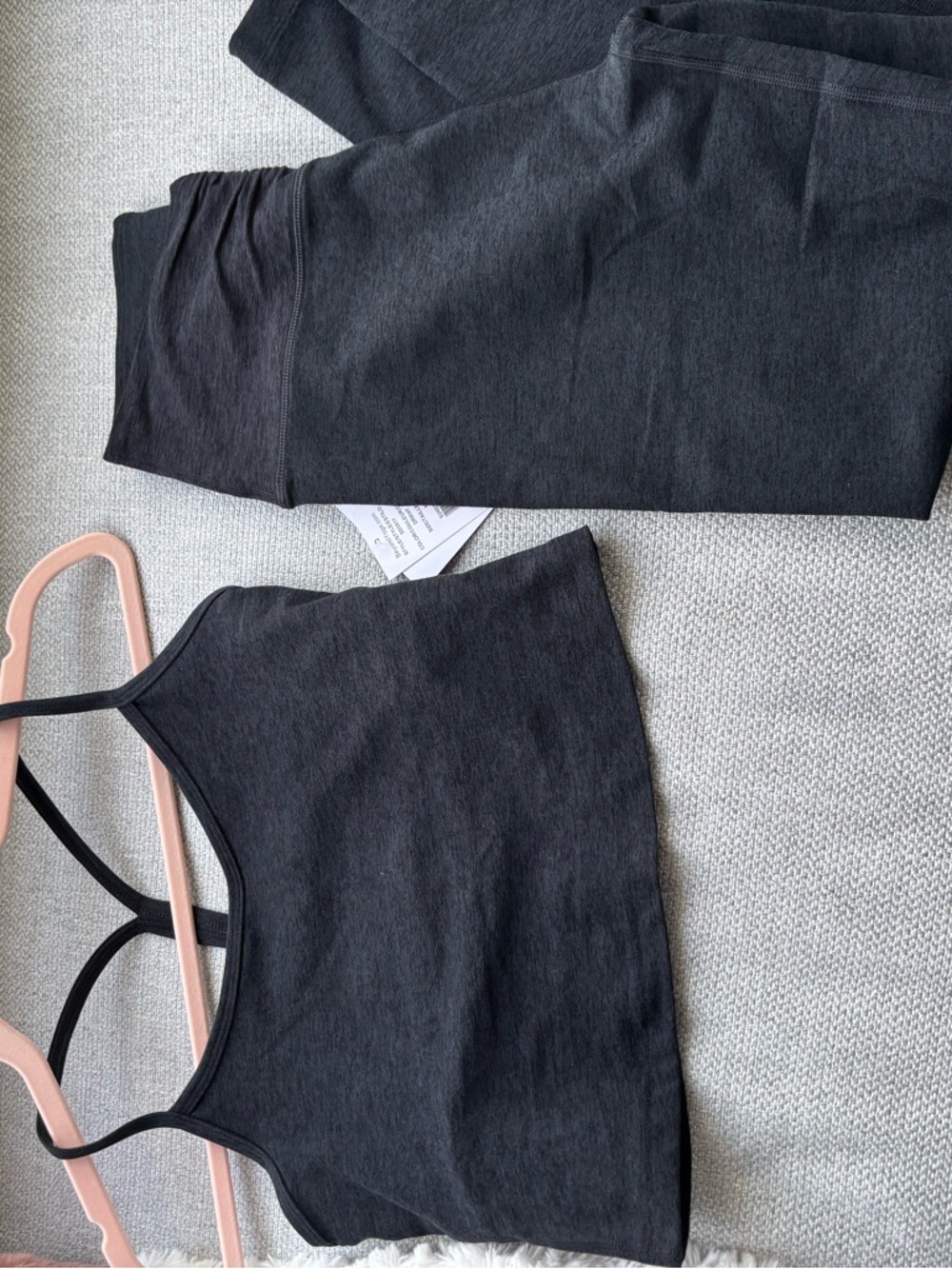 Beyond yoga spacedye set Women’s Black Crop Bralette and Legging Set
